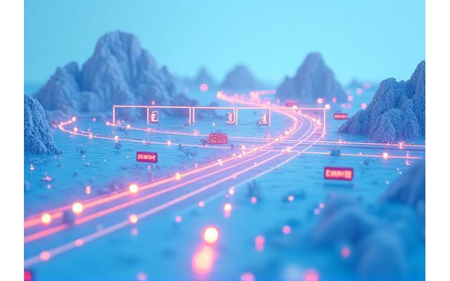 Illustration of a road with various European toll signs and currency symbols, representing a toll calculator interface.