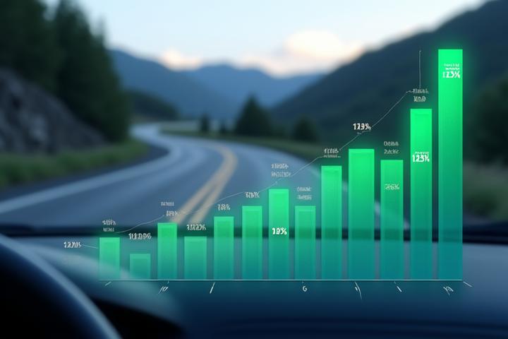 Graph showing significant organic traffic growth and conversion rates for a travel client