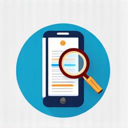 A smartphone icon with a magnifying glass over it, representing mobile-first indexing