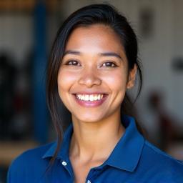 Portrait of an instructor expert in vehicle mechanics, Anika Sharma.